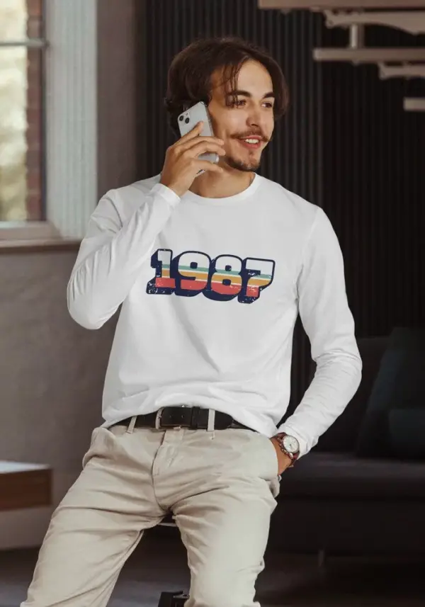 Unisex Tshirt - Long Sleeve - Round Crew Neck - Image 2