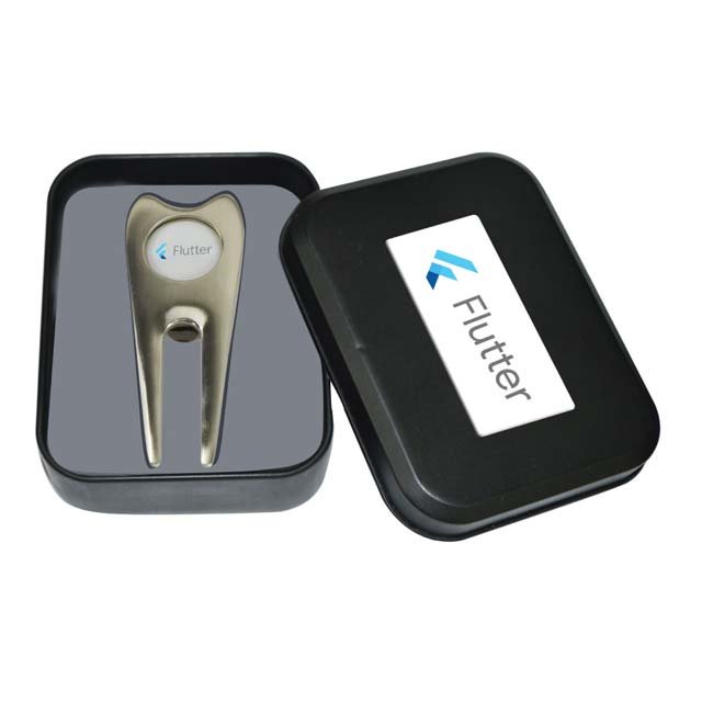 BRUGG Divot Tool with Ball Marker in Tin Box