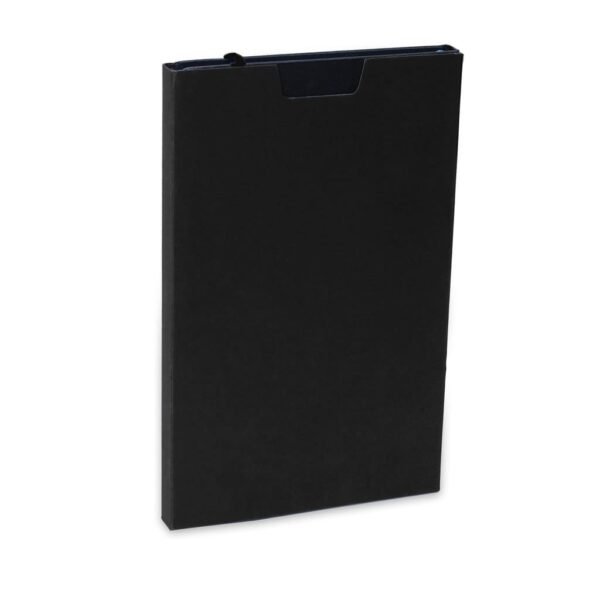 A5 Hardcover Ruled Notebook Black Glossy - Image 2