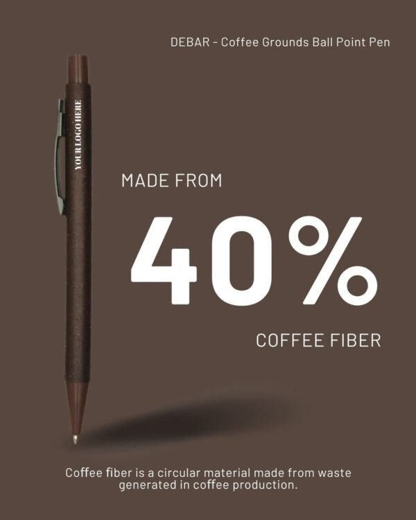 Coffee Grounds Ball Point Pen - Natural - Image 3