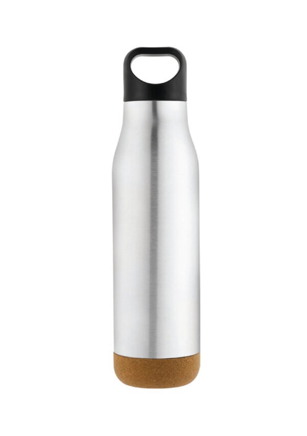 Giftology Insulated Water Bottle with Cork Base - Steel - Image 3