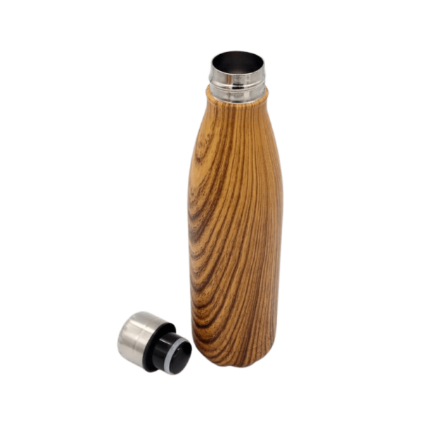 Hans Larsen Stainless Steel Water Bottle with Wood Print - Image 2