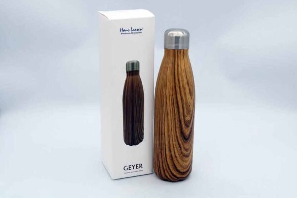 Hans Larsen Stainless Steel Water Bottle with Wood Print - Image 4