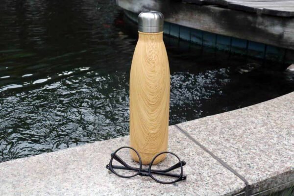 Hans Larsen Stainless Steel Water Bottle with Wood Print - Image 5