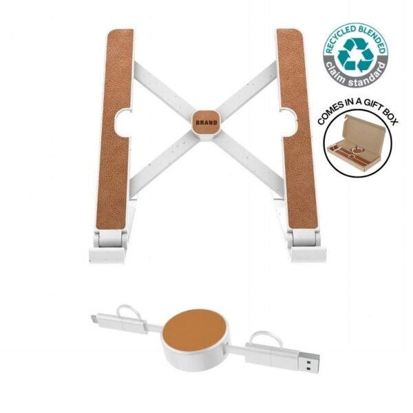 @memorii Set of Recycled Laptop Stand and retractable cable
