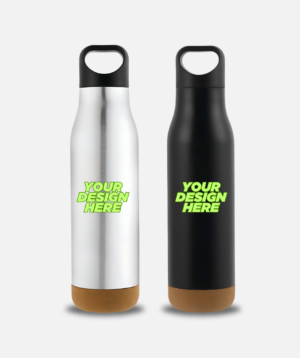 Giftology Insulated Water Bottle with Cork Base - Steel