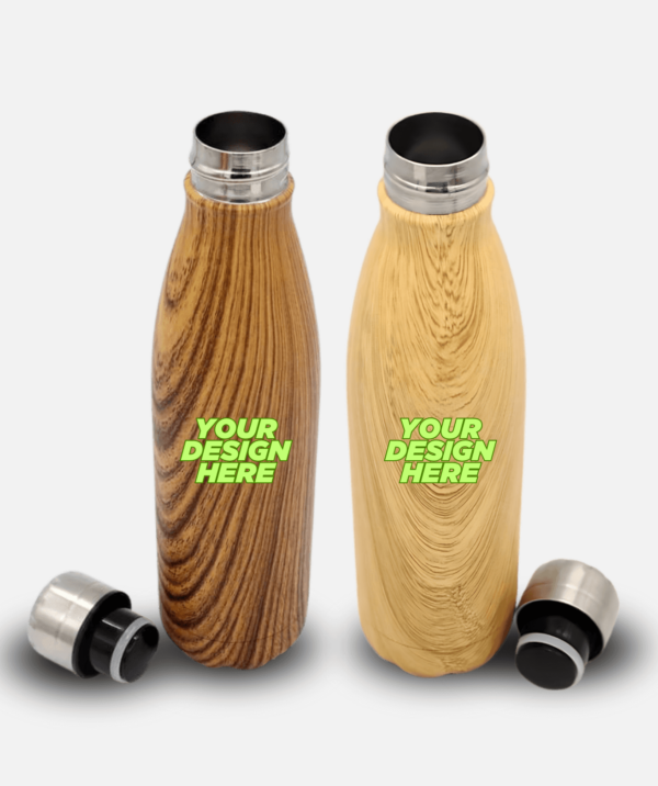 Hans Larsen Stainless Steel Water Bottle with Wood Print