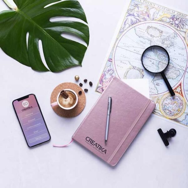 PU A5 Notepad In Metallic Bronze Color - Image 5