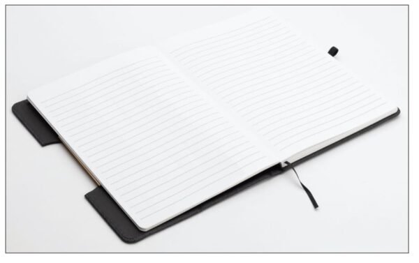 A5 Hard Cover Notebook with Folding Phone Stand - Image 5
