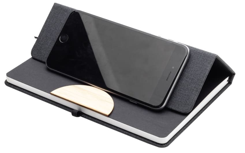 STADE A5 Hard Cover Notebook with Folding Phone Stand