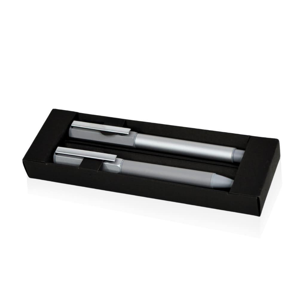TROFA Metal Roller and Ball Pen Set - Silver/Grey