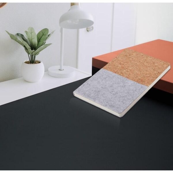 Eco-Neutral Recycled Felt & Cork Soft Cover Notebook - Image 2