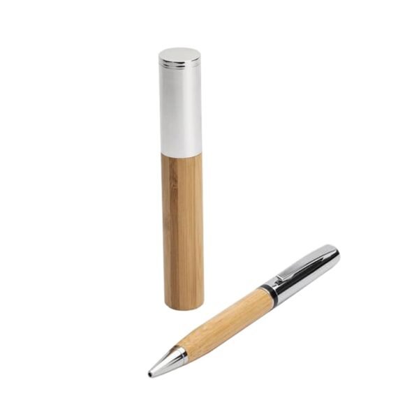 Eco-Neutral Metal Pen with Bamboo Barrel
