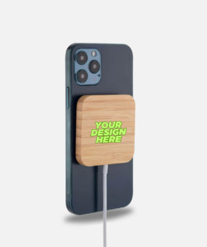 15W Square Bamboo Magsafe Wireless Charger