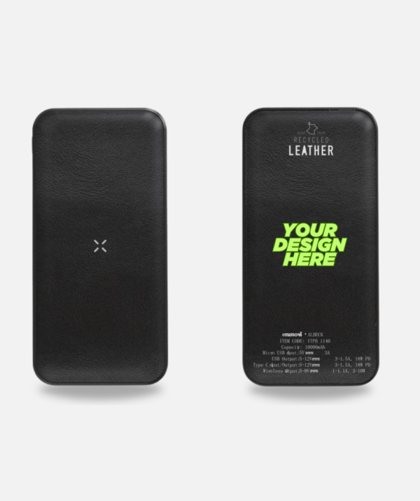 Recycled Leather 10000mAh PD Powerbank