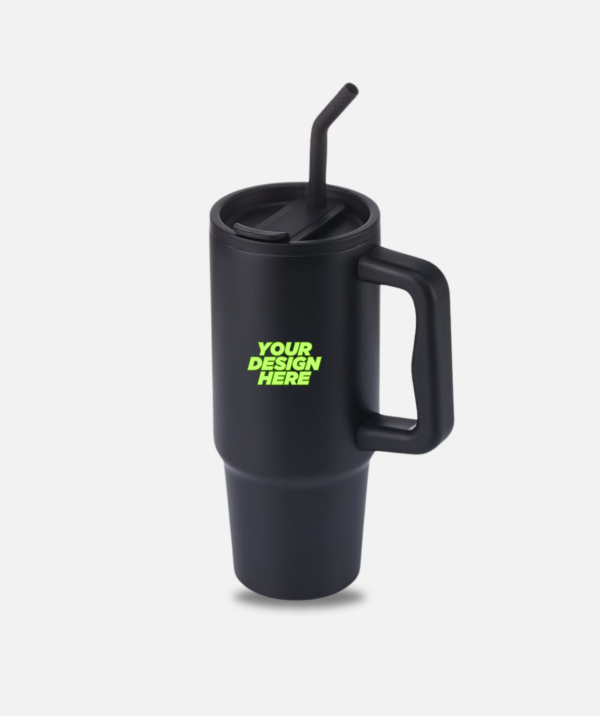 Recycled Stainless Steel Tumbler with Reusable Straw
