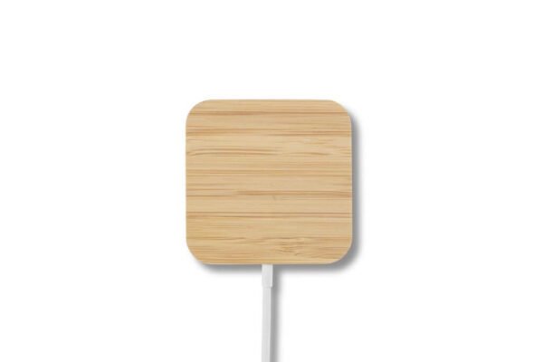 15W Square Bamboo Magsafe Wireless Charger - Image 2