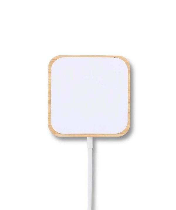 15W Square Bamboo Magsafe Wireless Charger - Image 3