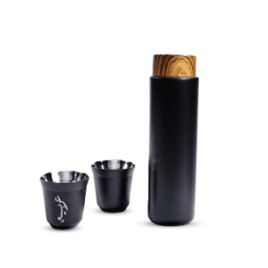 GAHWA SET – 400ml Vacuum Flask with 2 Double Wall Espresso Cups for Hot and Cold Beverages