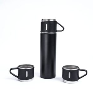 SHARING SET – 500ml Vacuum Flask with 2 Stainless Steel Cups for Hot and Cold Drinks