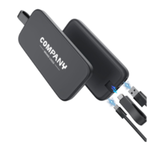 CABLE POWER Black: 10,000mAh Fast Charging PD Power Bank with Light-Up Logo & Cable