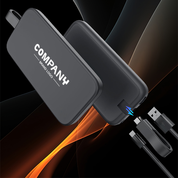CABLE POWER Black: 10,000mAh Power Bank