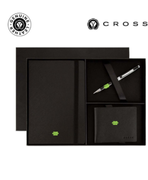 Cross Coventry Ballpoint Pen with Notebook and Coin Wallet Gift Set - Black